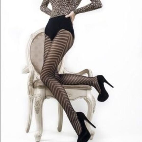 Black stripe pantyhose - Picture 1 of 1